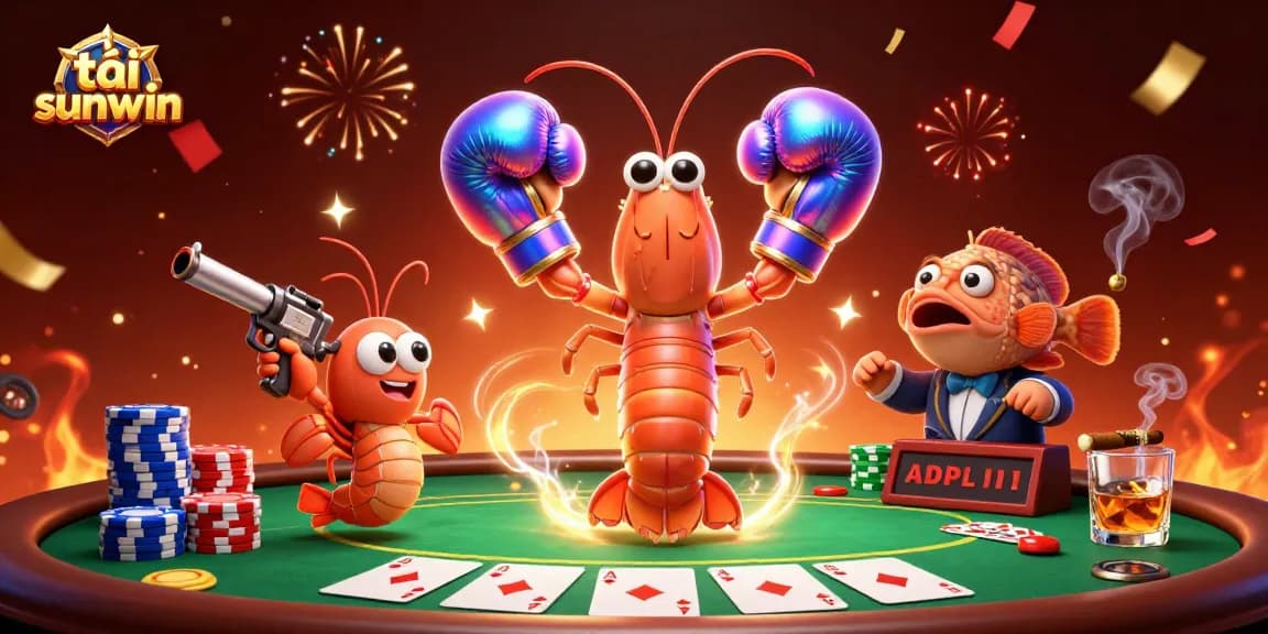 Bet on tải sunwin with vibrant poker scene featuring colorful chips and dynamic characters.