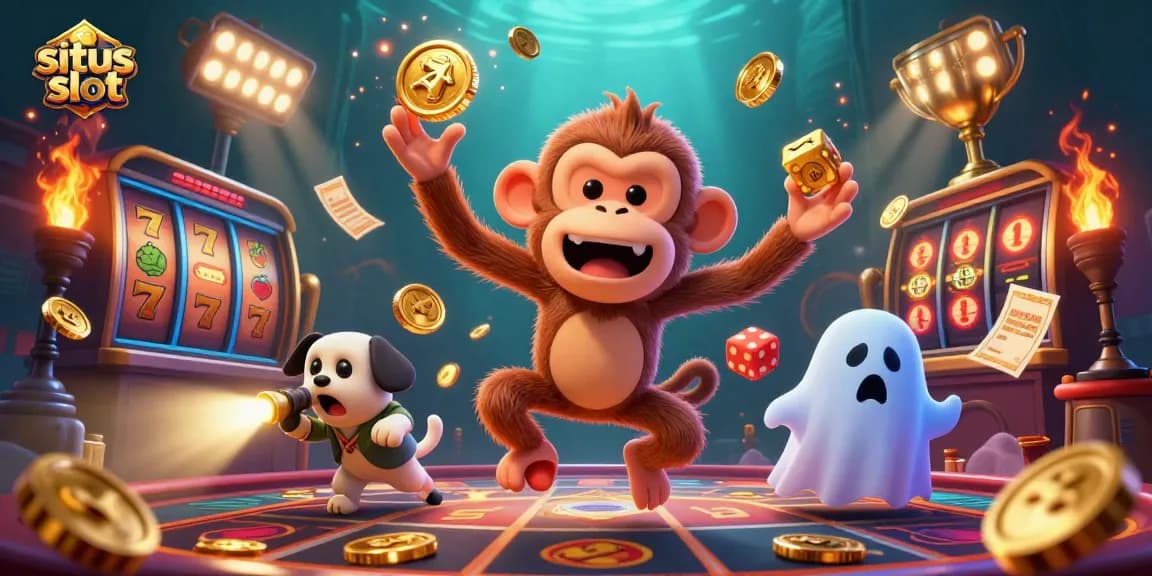 Permainan situs slot yang seru dengan karakter monyet poltergeist dan anjing pemburu hantu beraksi