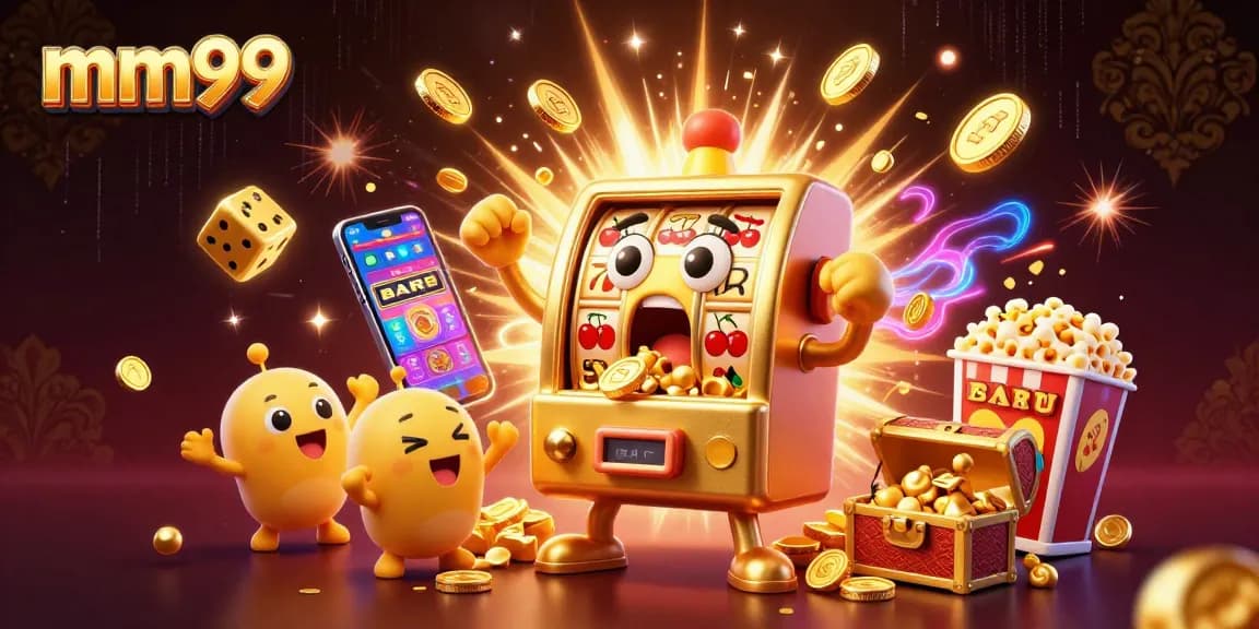 Experience thrilling wins at mm99 with a stunning slot machine jackpot explosion scene.