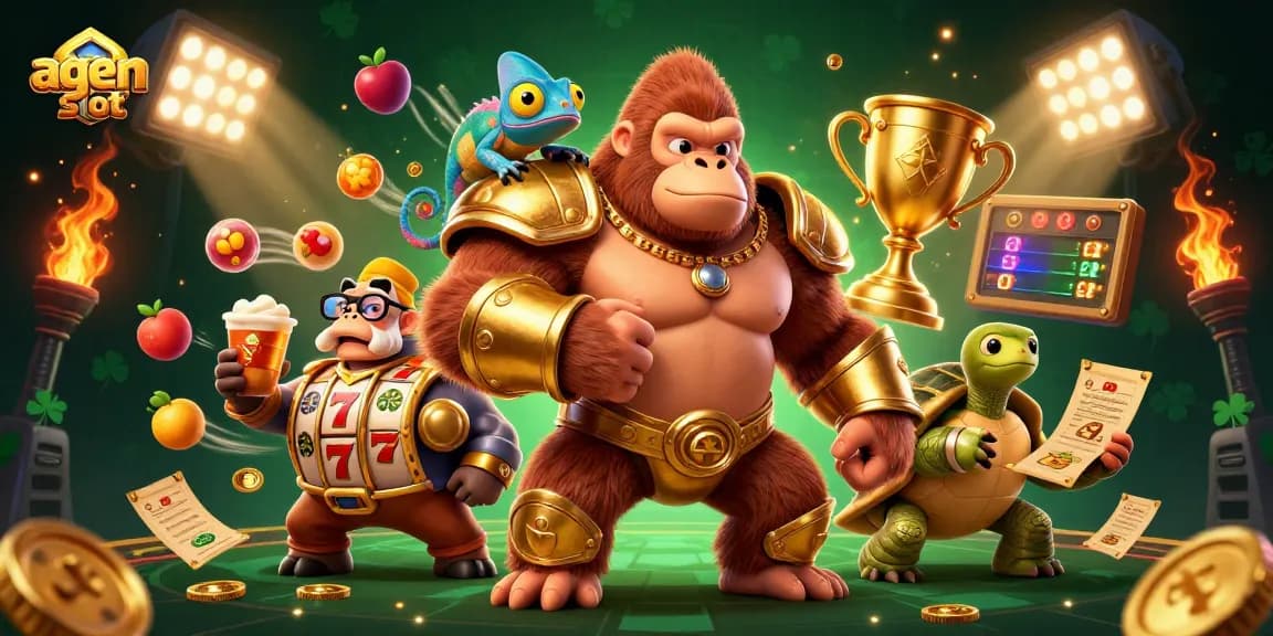 Menyaksikan agen slot berkelas dengan karakter kartun 3D dan simbol menang dalam atmosfer penuh petualangan.