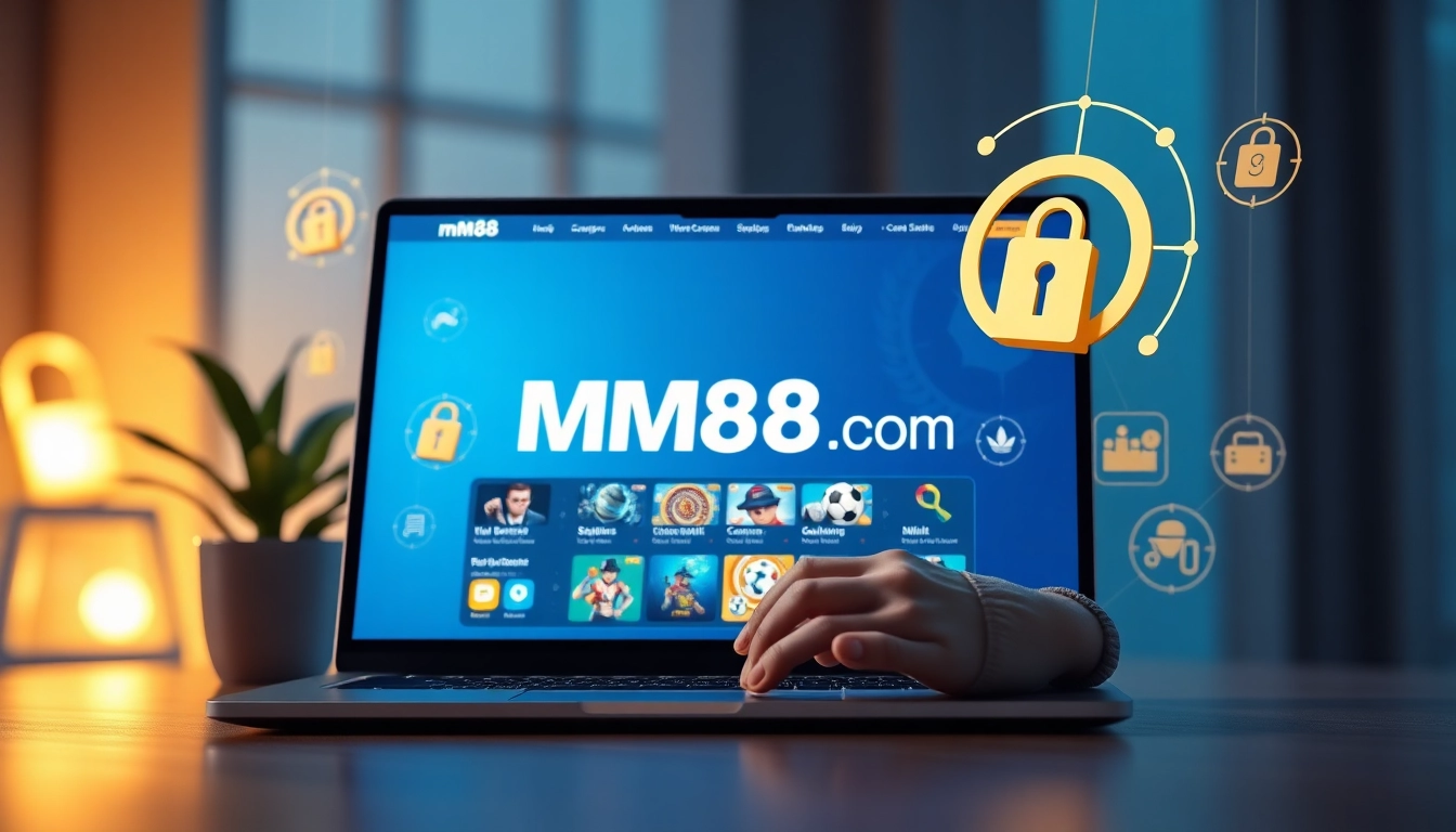Engaging user interface of mm88 com showcasing online betting options and security features.