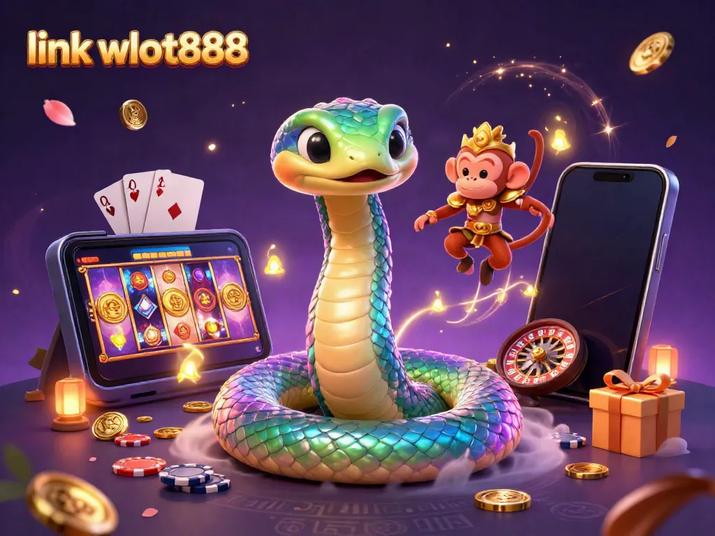 Menenangkan permainan di link wslot888 dengan naga berwarna-warni dan raja monyet.