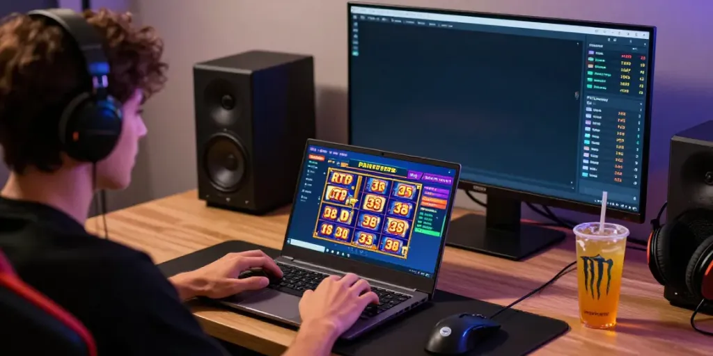 Permainan slot gacor BUKUMIMPI138 login dengan RTP tinggi, gamer menikmati pengalaman bermain.