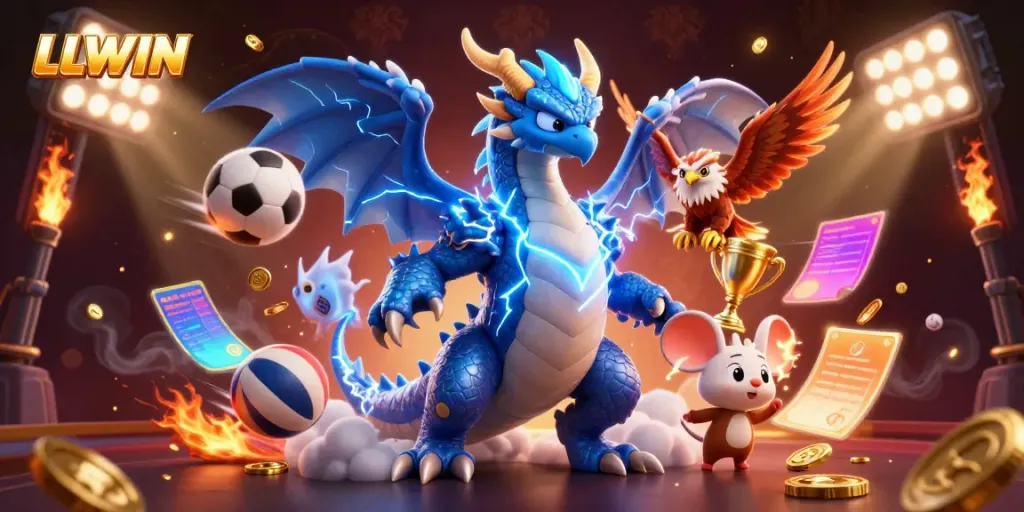 Experience thrilling gameplay with LLWIN showcasing dynamic gaming elements and vibrant 3D characters.