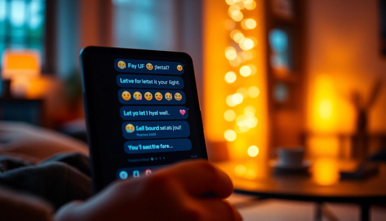Engaging sexting AI chatbot interface highlighting playful conversations and innovative technology.