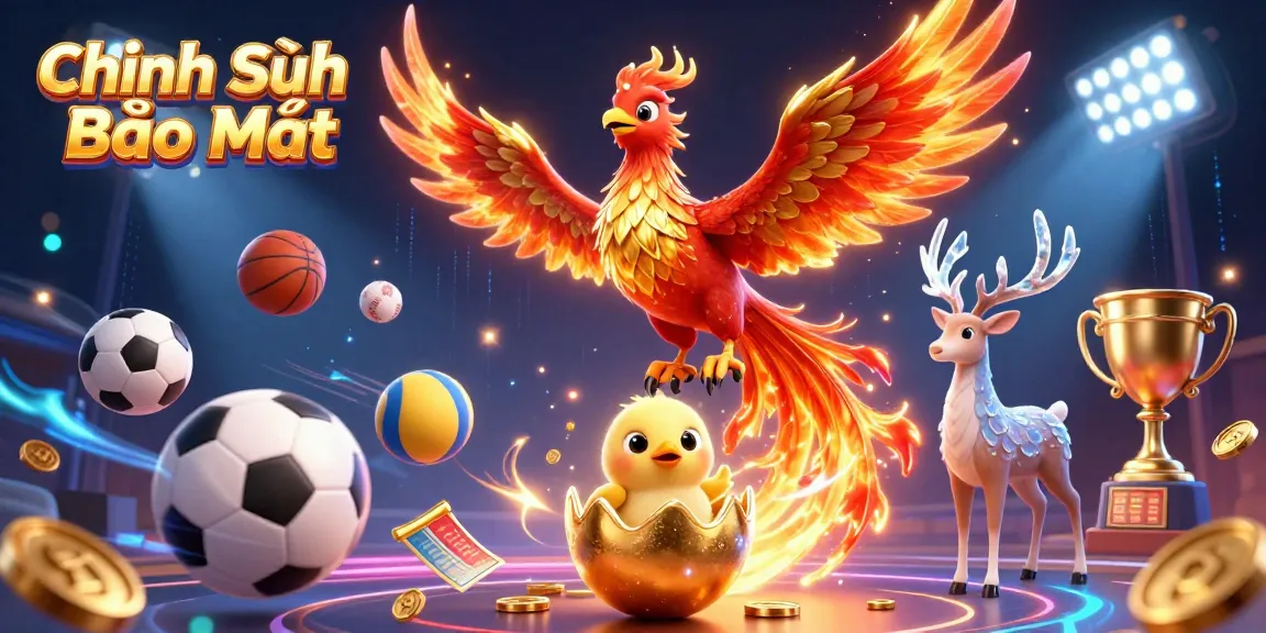 Experience the vibrant energy of Chính Sách Bảo Mật with a dazzling phoenix scene filled with sports betting excitement.