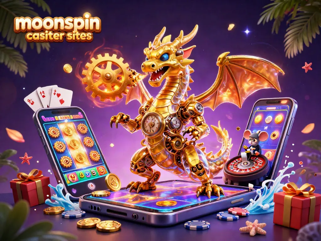 Engage with free casino games at moonspin casino sister sites featuring a golden dragon and slot games.