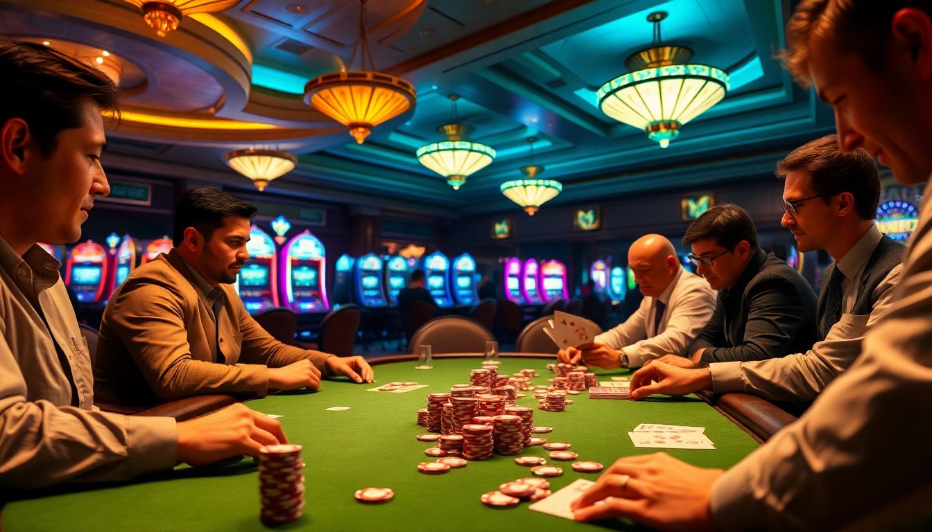 Experience the thrill of high-stakes poker at https://vj88.online/, featuring vibrant casino atmosphere and engaged players.