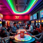 Fesselnde Szene von 79king-Spielern, die verschiedene Casino-Spiele in einer lebendigen, aufregenden Umgebung genießen.
