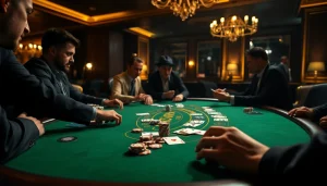 Engage in thrilling gameplay at Blackjack Casino featuring players and a dealer in action.