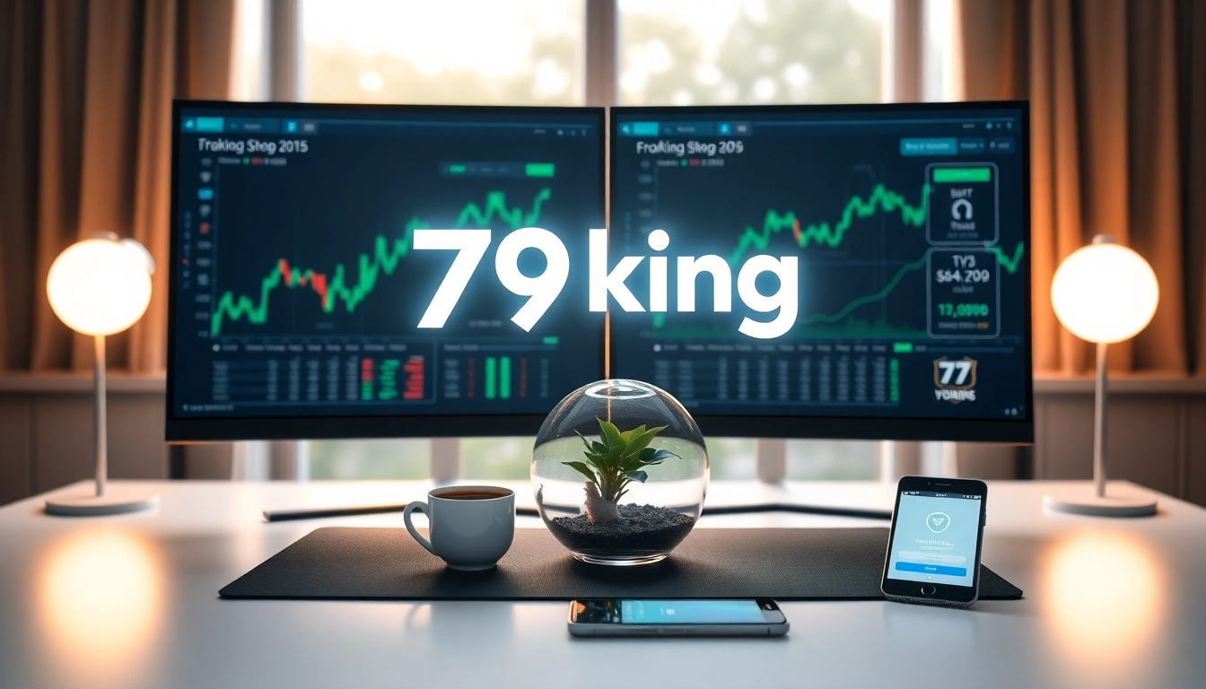79king brand on a secure, professional trading desk with dynamic charts