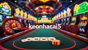 Action-packed gaming scene featuring keonhacai5 at a vibrant online sportsbook interface.