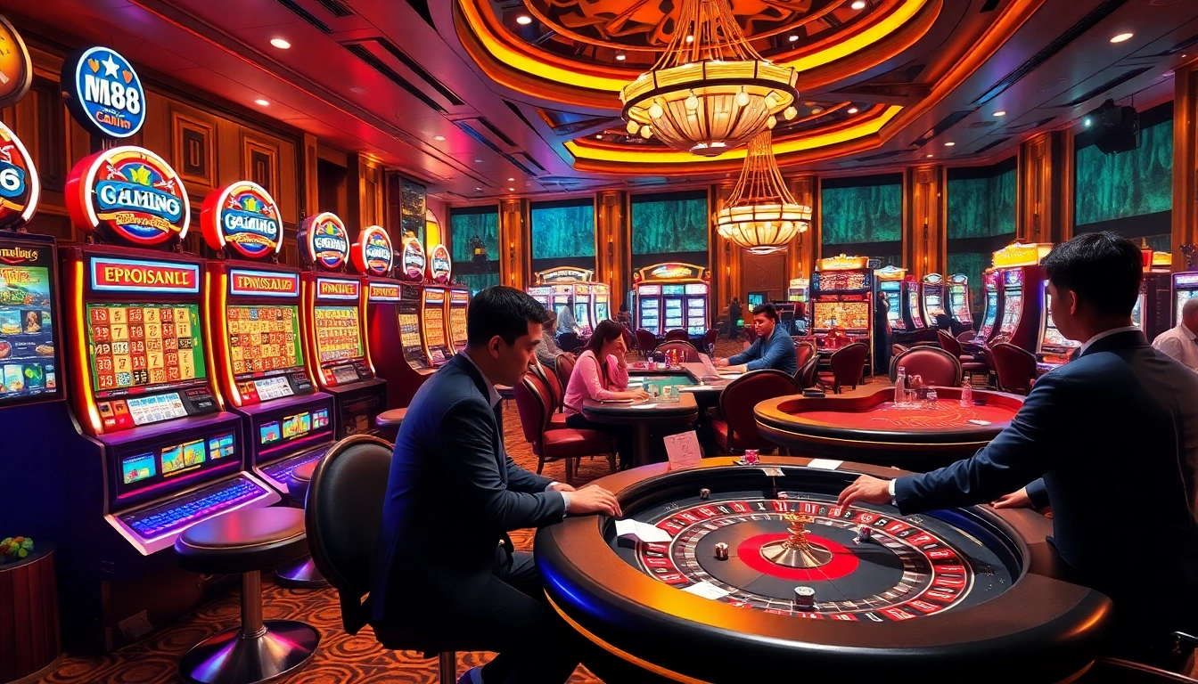 Experience thrilling gameplay at MM88 casino with vibrant tables and exciting slot machines.