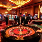 Experience the thrill of high-stakes gaming at https://bet299app.com.br/ with elegantly dressed players at a roulette table.