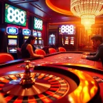 Exciting gambling scene featuring a roulette table with players at 888 now casino, emphasizing professionalism and luxury.