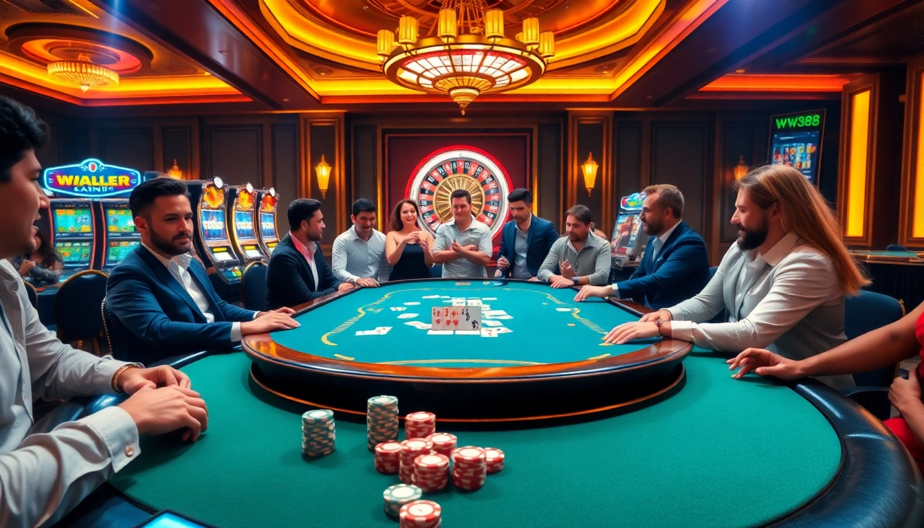 Winning at poker with ww88's professional atmosphere, showcasing casino excitement and strategy.