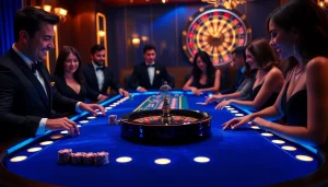 Players enjoying a vibrant gambling experience at the LC88 casino table.