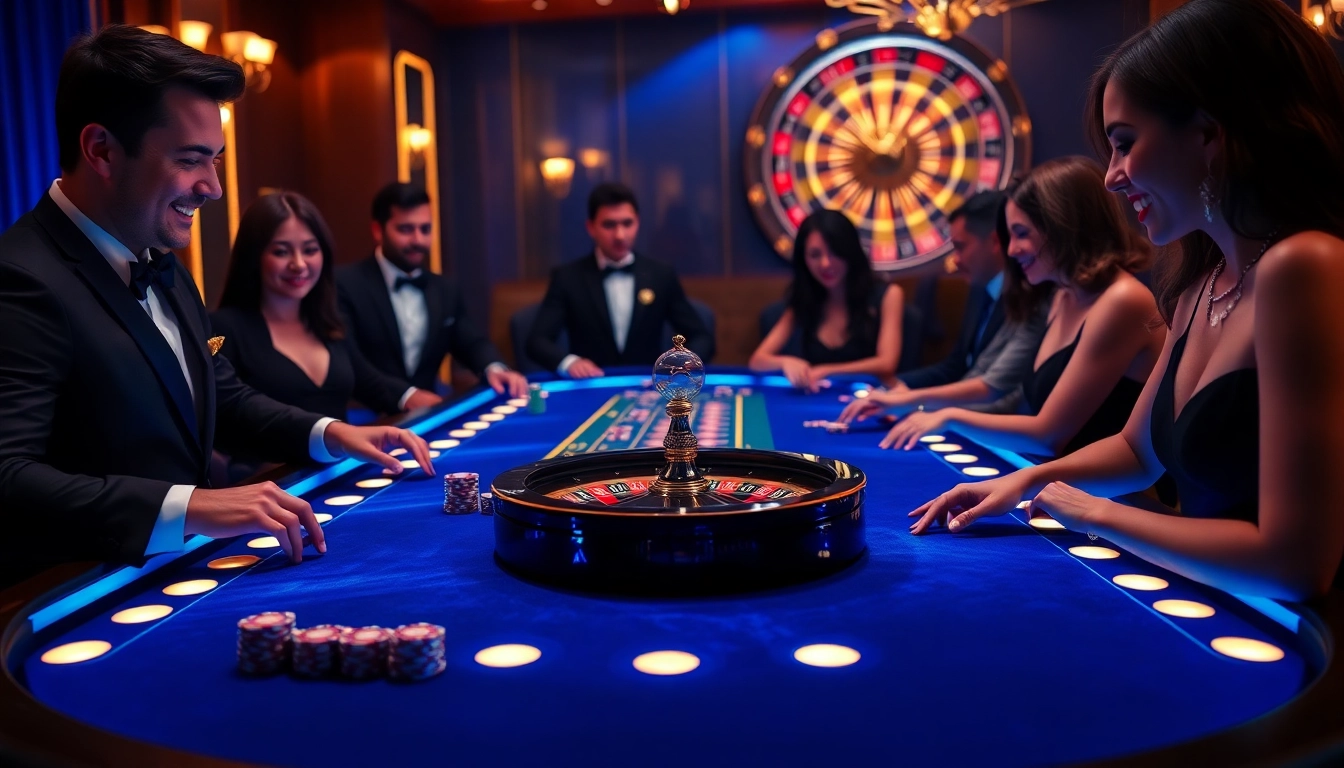 Players enjoying a vibrant gambling experience at the LC88 casino table.