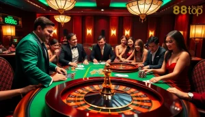 Experience the excitement of high-stakes poker at 888top with vibrant action and luxurious ambiance.