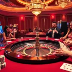 Players engaging at a roulette table in an elite casino, representing birutoto's exciting gambling experience.
