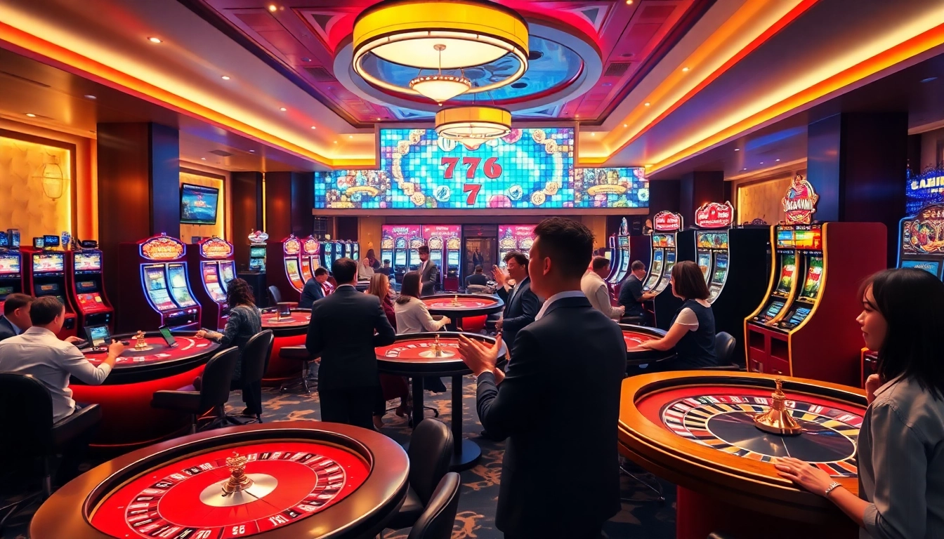 F8BET online casino scene showcasing engaging players at gaming tables.