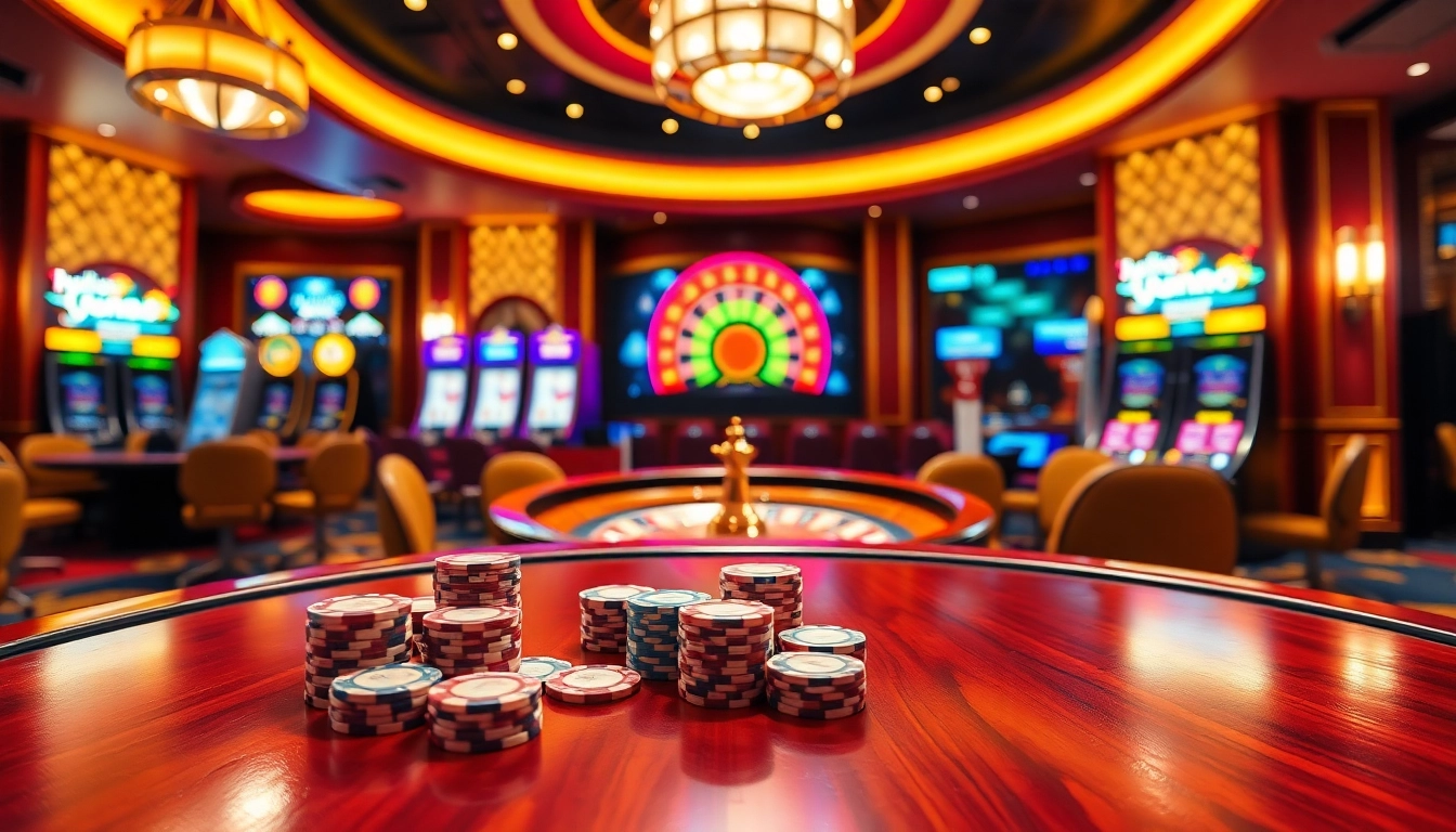 Hello88 showcases an exciting casino scene with poker chips and a roulette wheel.