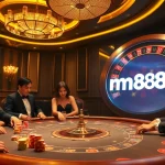 Experience the thrill of casino gaming with mm88 at a high-stakes poker table.