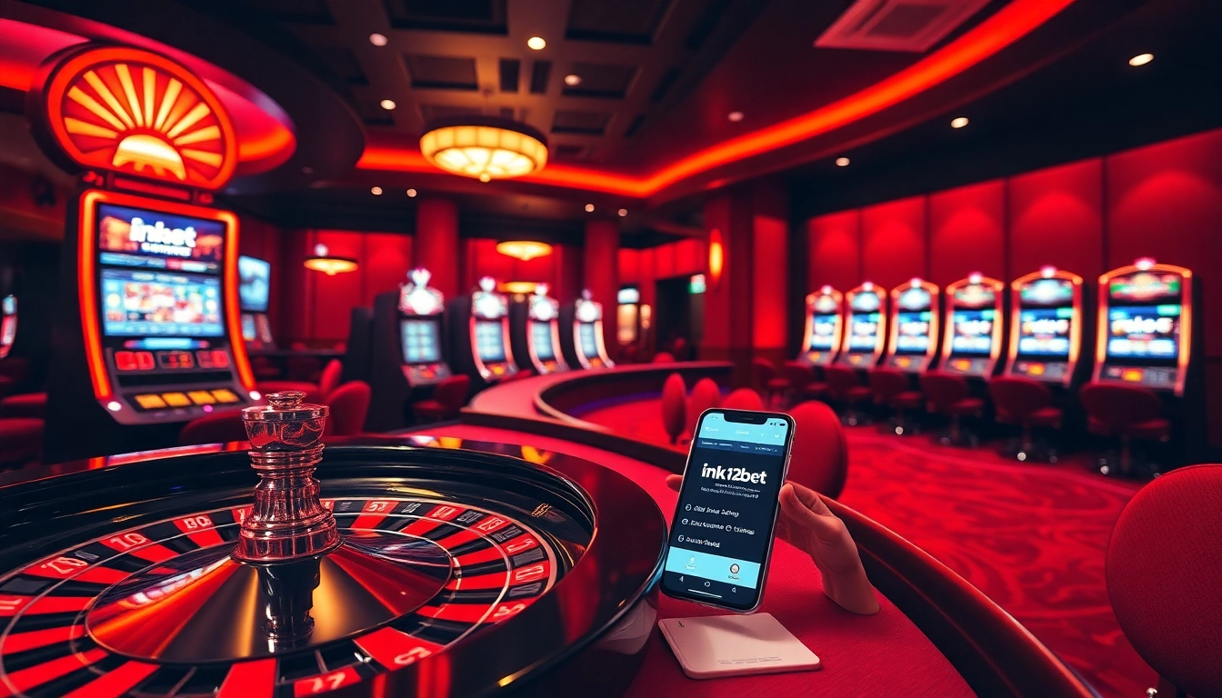 Experience thrilling online gambling action with ink vao 12bet on vibrant casino tables and slot machines.