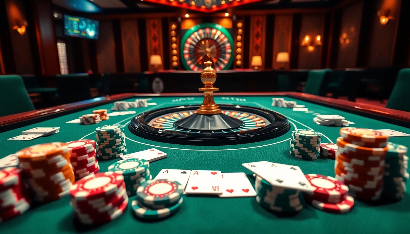 Experience thrilling gameplay at go88 with a vibrant casino table full of excitement.