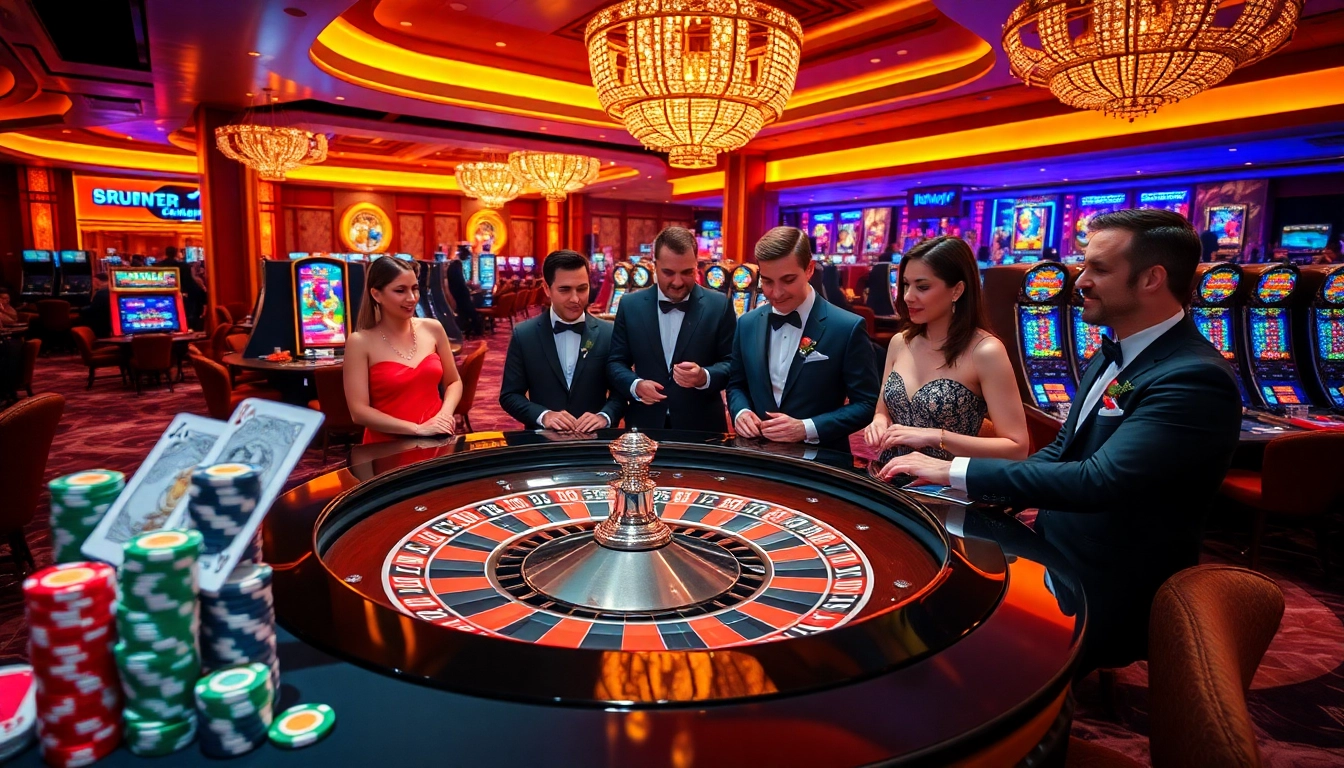 Players enjoying roulette at a stylish casino scene representing https://www.eejl33.com/.