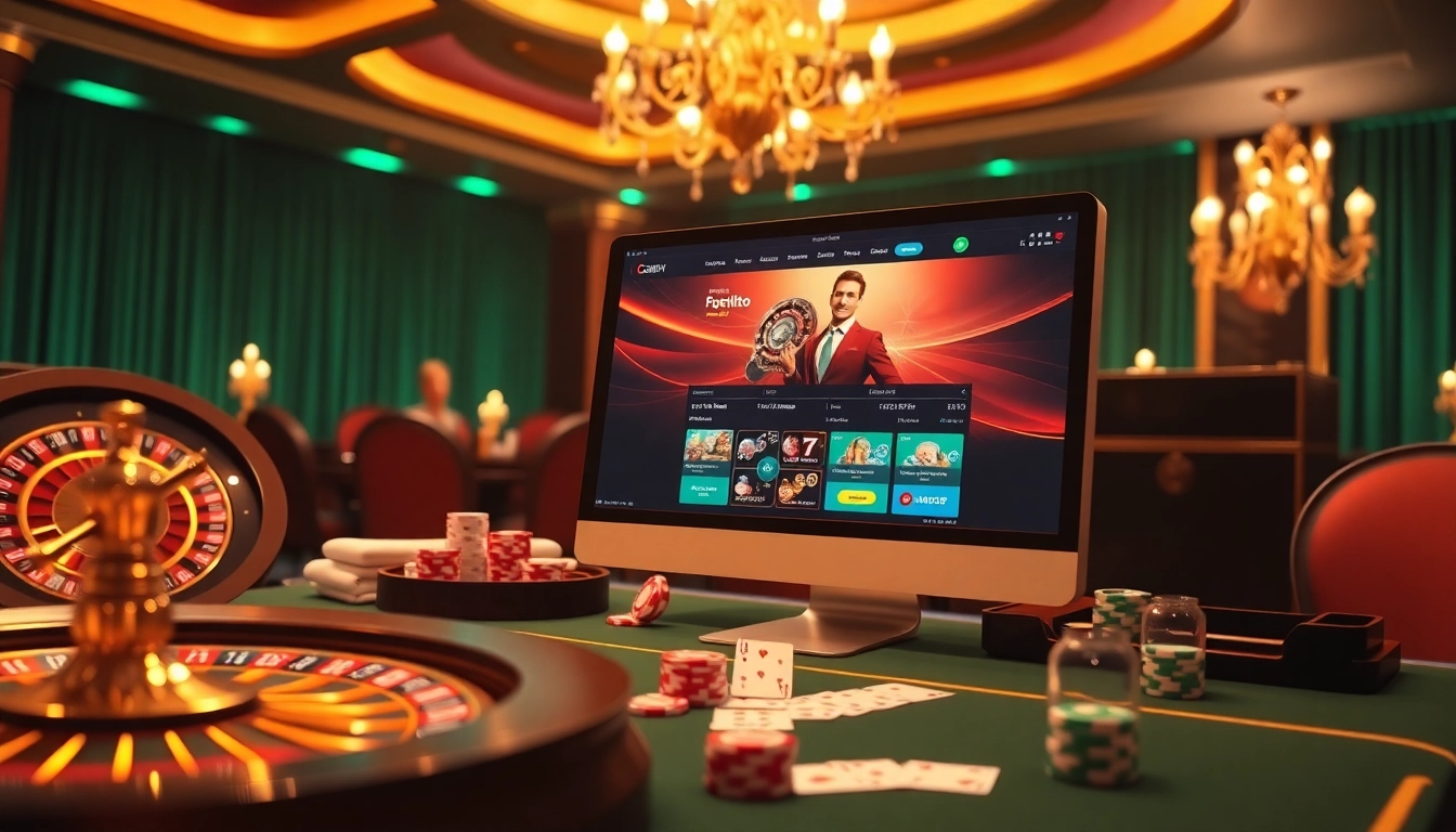 Experience the excitement of f168 đăng nhập with vibrant casino visuals and engaging gaming elements.