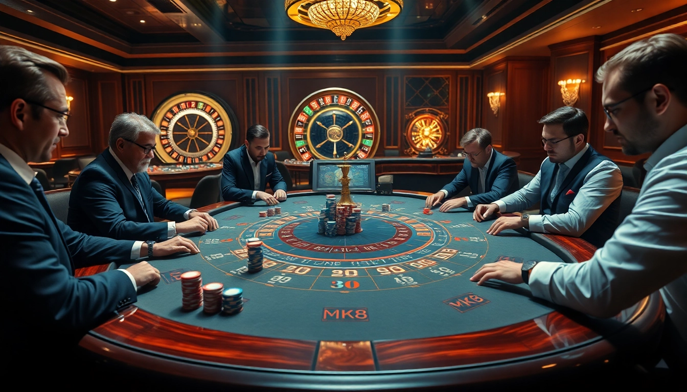 Experience MK8's thrilling casino action at a captivating blackjack table filled with strategy.