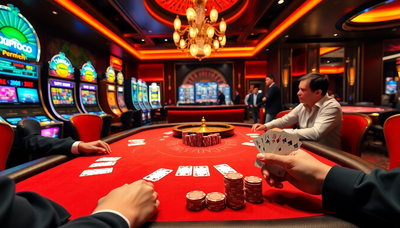Engaging gameplay at kp88 com with players enjoying a luxurious poker table experience.
