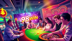 Players enjoying various games at 98win com, showcasing online casino excitement and diverse gaming options.