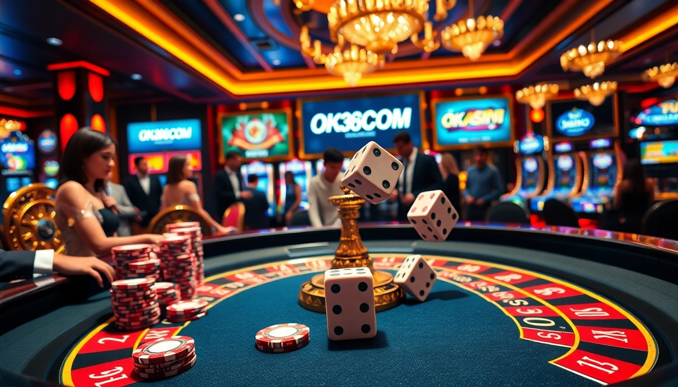 Experience the thrill of betting with OK8386 com at an elegant casino roulette table.