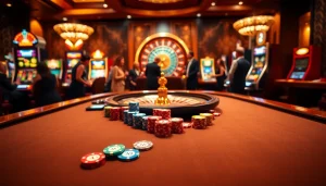 High-stakes poker action at dr88 with vibrant chips, cards, and roulette wheel atmosphere.