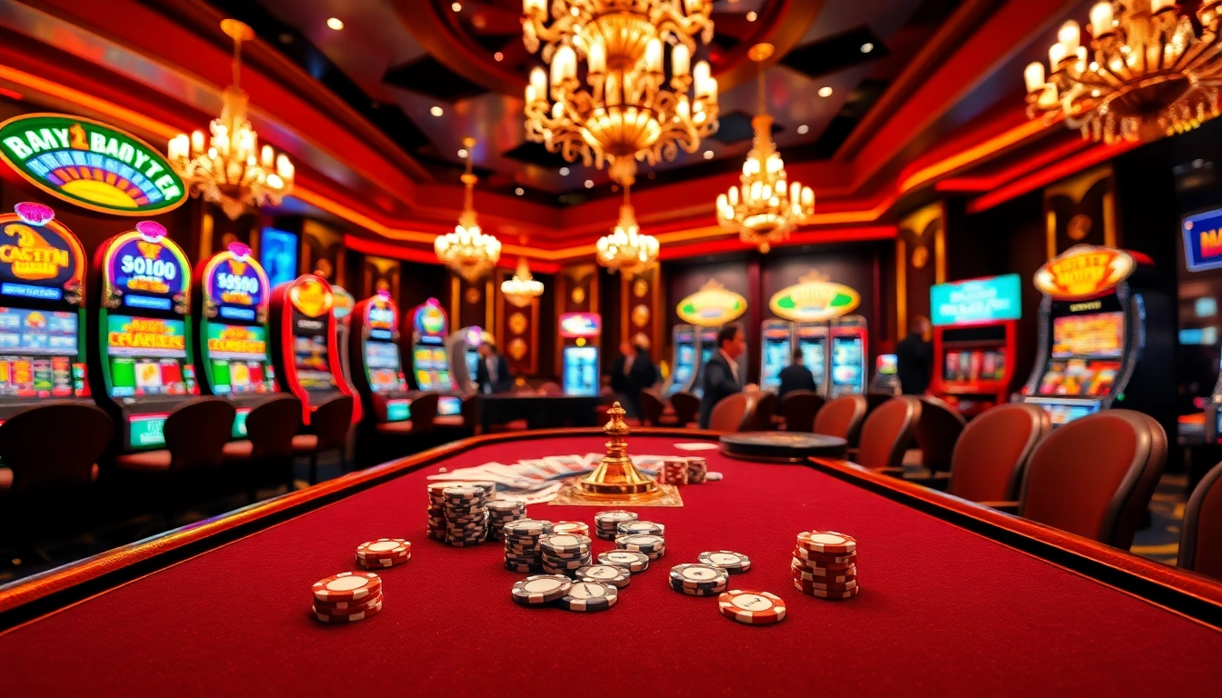 Experience thrilling gaming action with nh88 in a vibrant, luxurious casino setting.