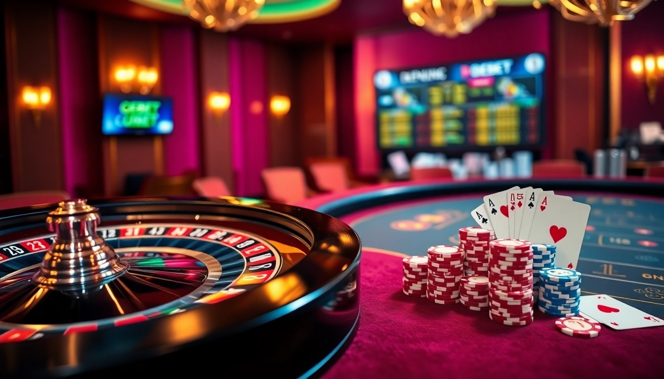Experience luxury gaming at DEBET with vibrant casino tables and winning cards.