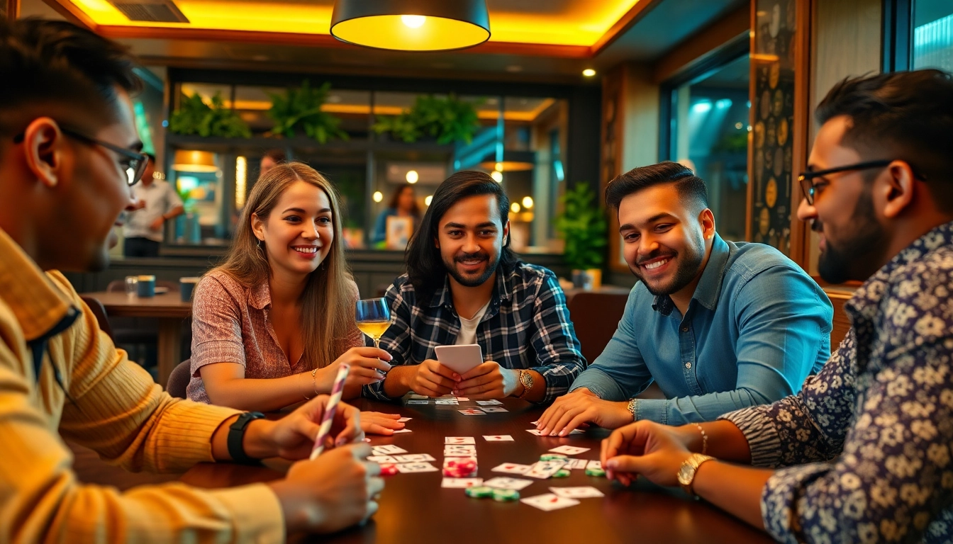 Experience the thrill of Rummy 91 as players engage in a lively café setting, showcasing strategy and fun.