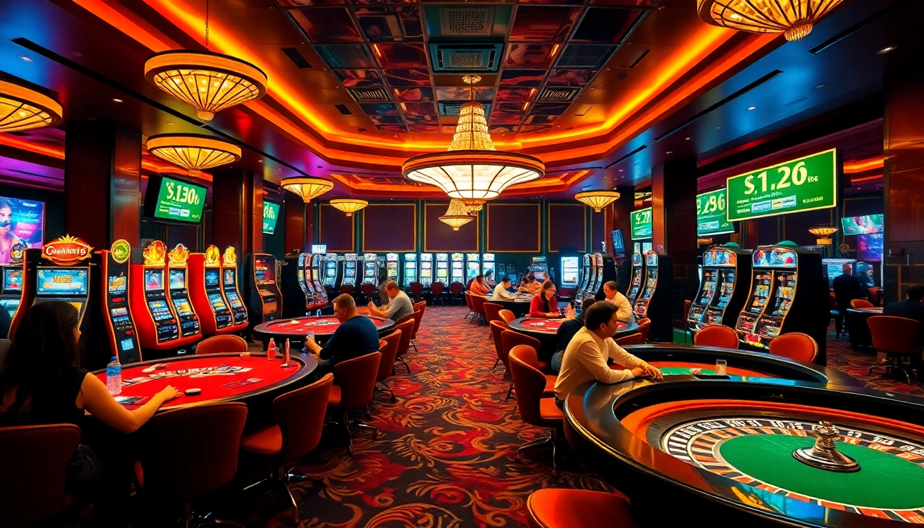 Experience the excitement at trang chủ zbet with vibrant casino tables and slot machines in action.