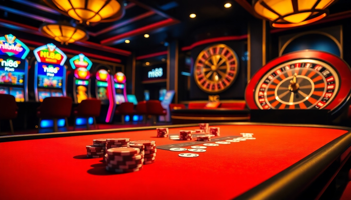 Experience the thrill of gaming with nh88 at a vibrant casino poker table.