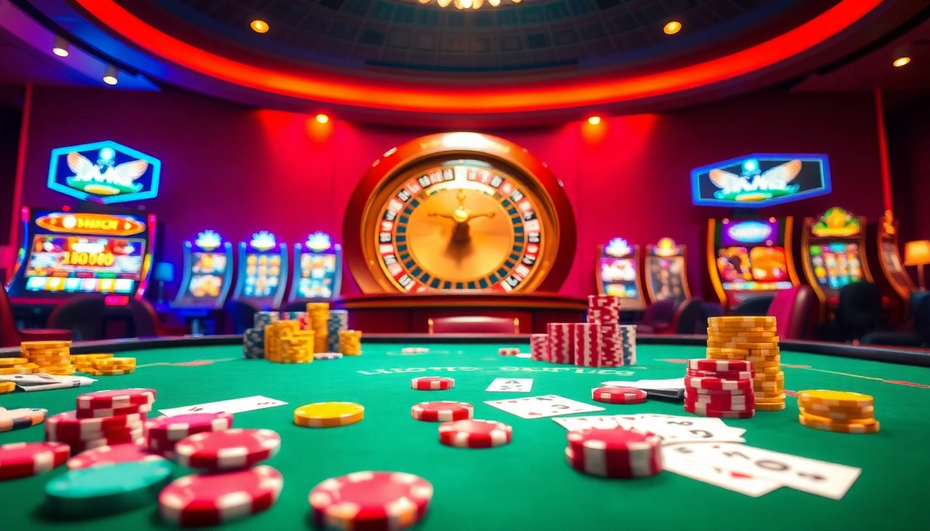 Players engaging in high-stakes gambling at a kx8-themed casino table with dice, poker chips, and cards.