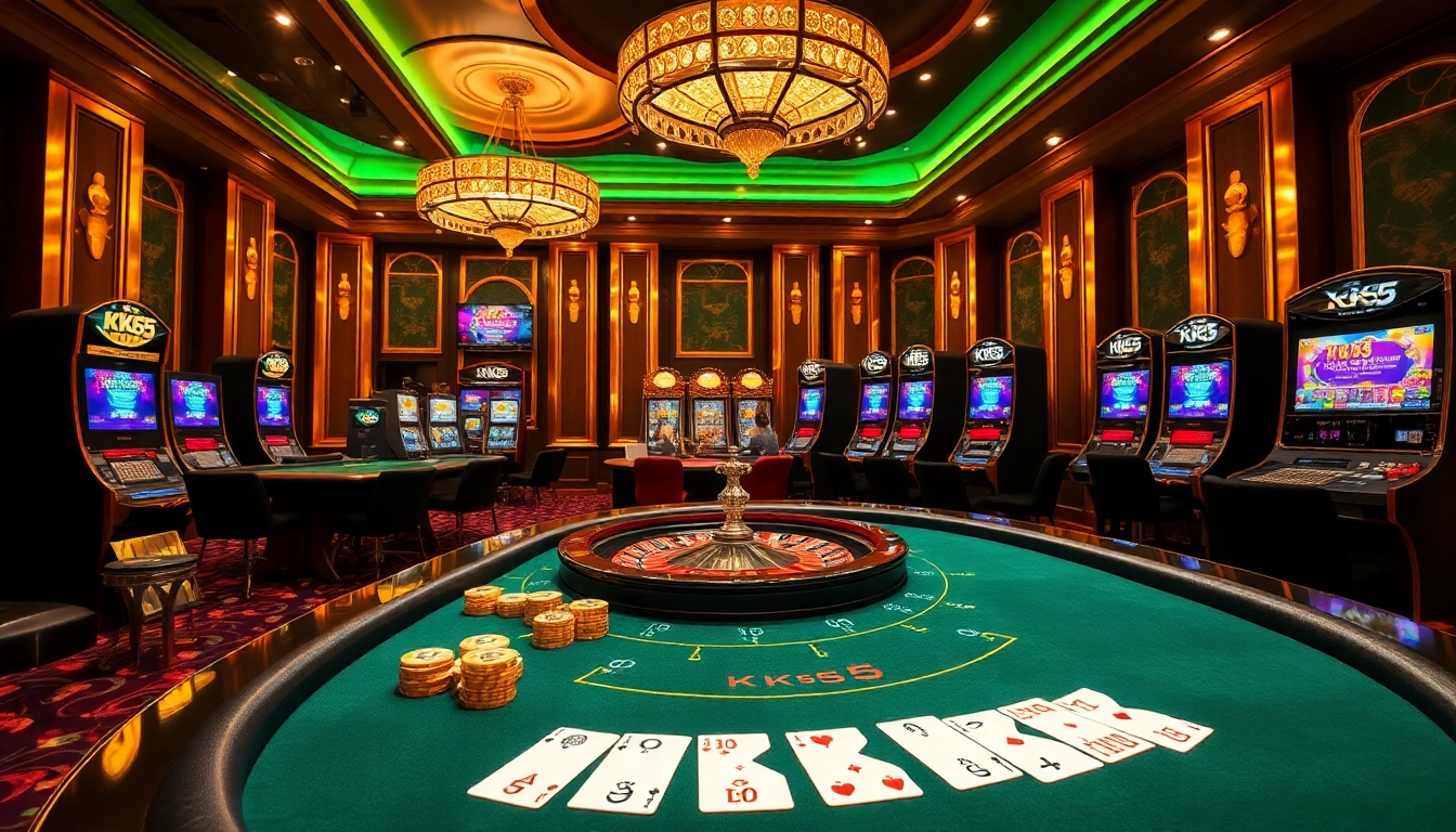 Experience the excitement of gambling at KK55 online casino, with engaging tables and vibrant games.