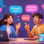 Engaging scene of 18+ ai characters in playful conversation, showcasing vibrant digital interaction.
